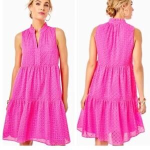 Lilly Pulitzer Women’s XS Novella Eyelet Embroidered Tiered Boho Swing Dress